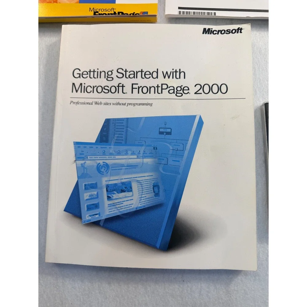 Microsoft FrontPage 2000 Windows Web Site Creation Tool Vintage Big Box CD-ROM